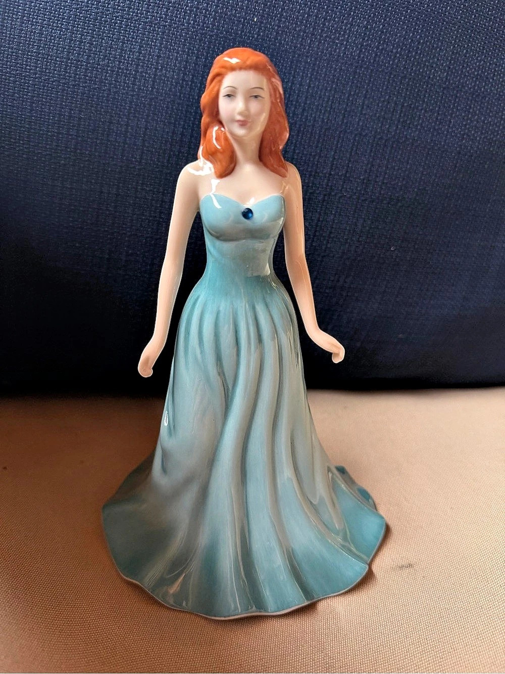 Royal Doulton December Turquoise HN 4981 Figurine Blue & White